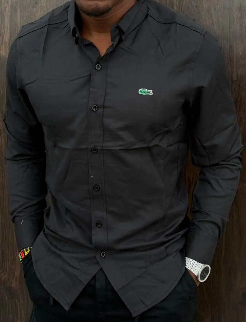 Lacoste Long-Sleeve Shirt in Black