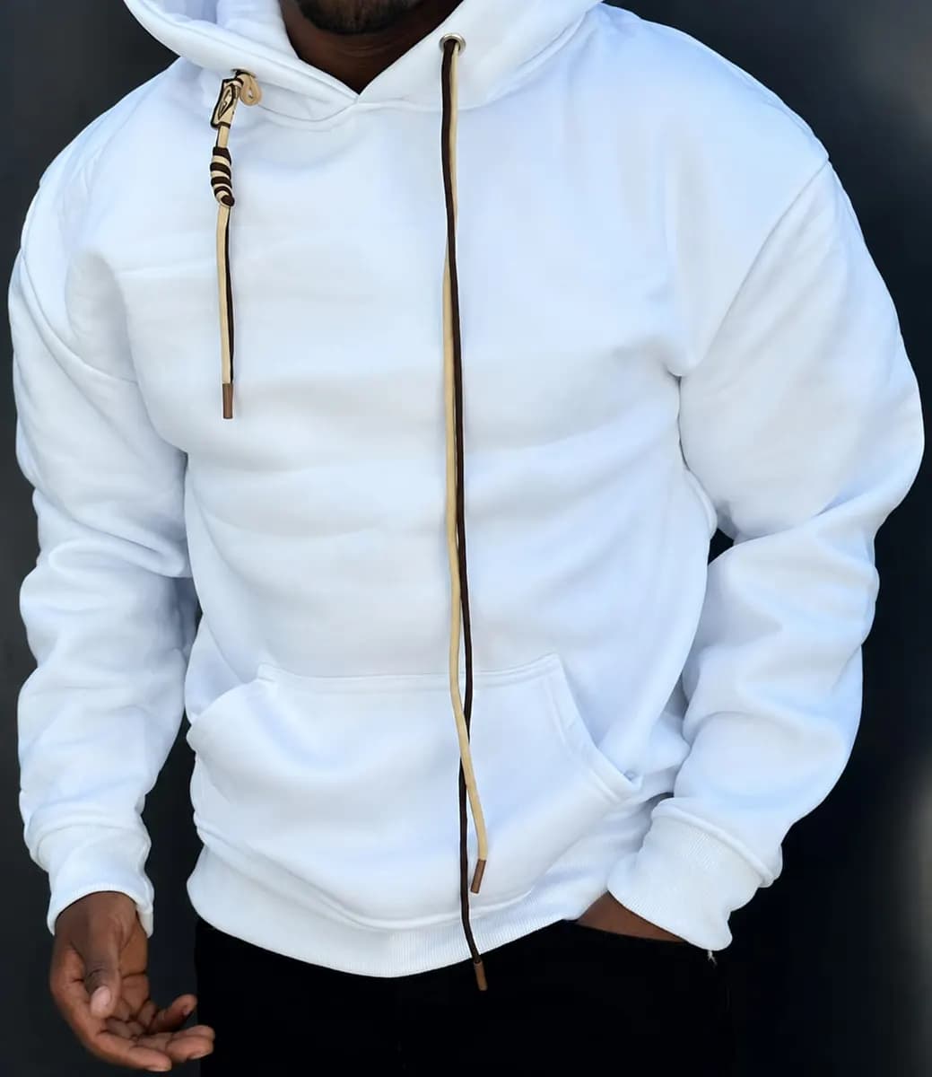 Hoodie in White 3 - side view