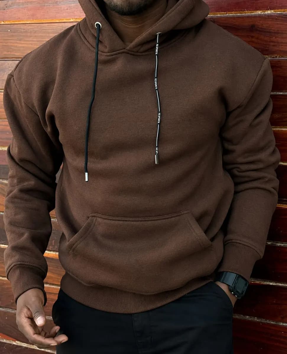 Hoodie in Brown - side view