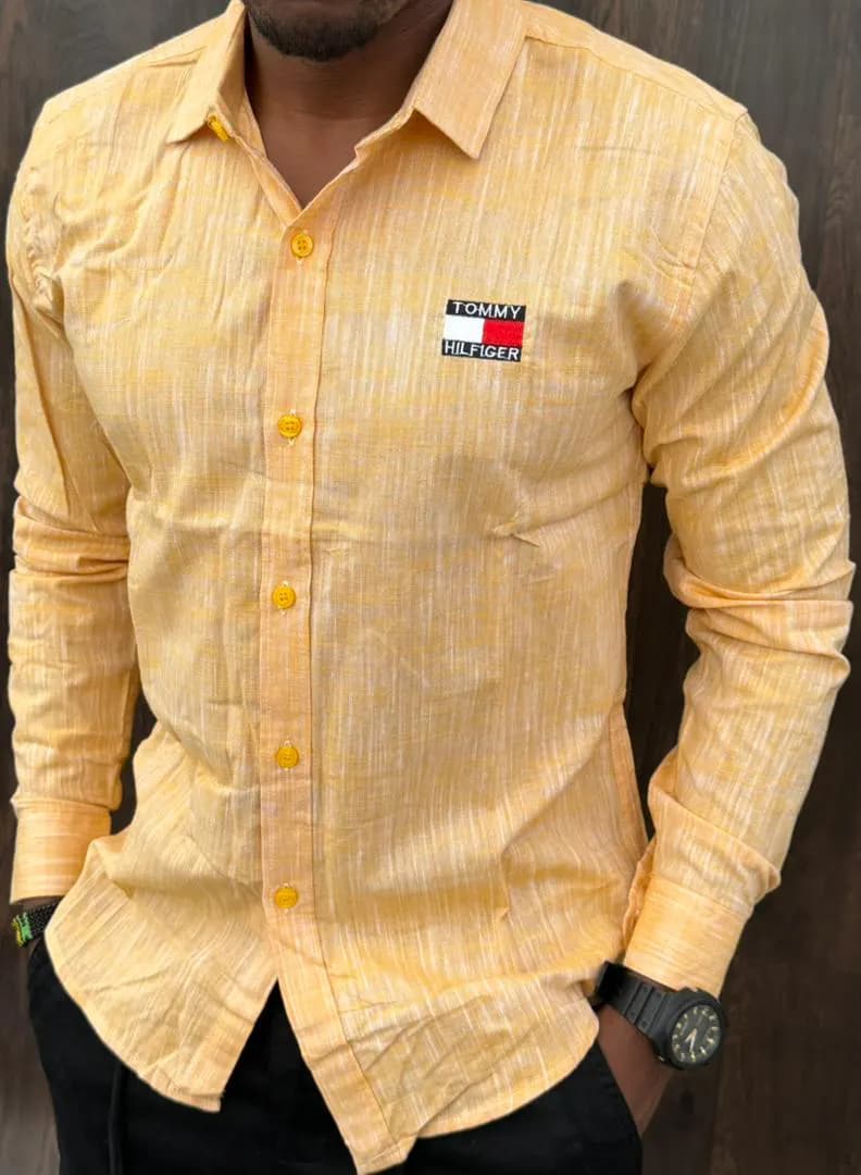 Tommy Hilfiger Long-Sleeve Shirt in Yellow - side view