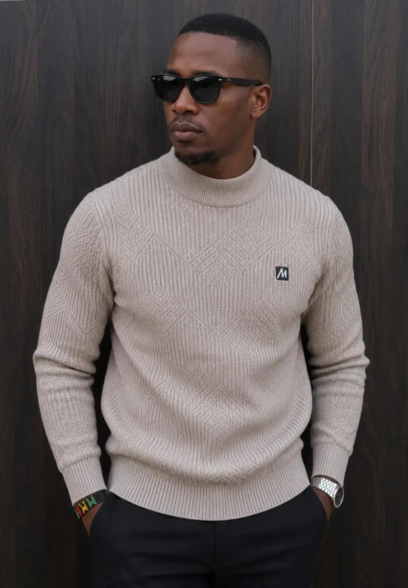 Hoodie in Beige - side view