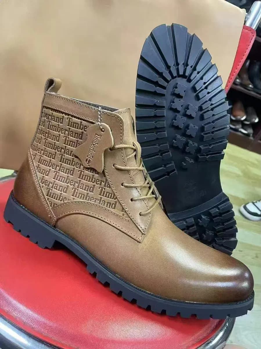 Timberland Leather Boot in Camel - side view