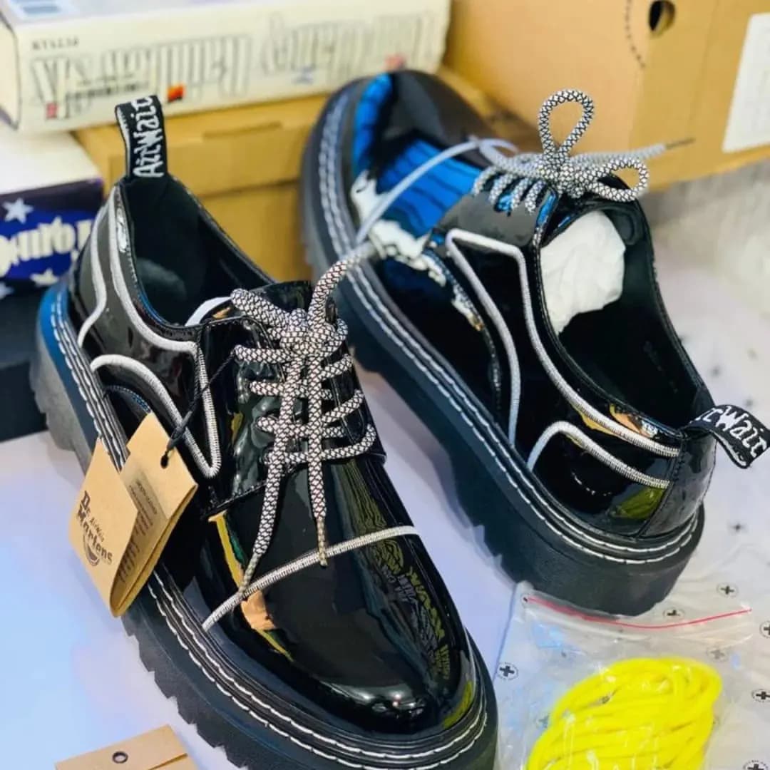 Dr Martens Official Boots in Platform Black - side view