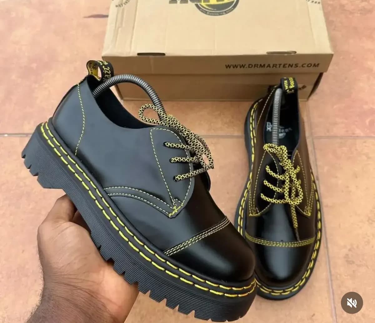 Dr Martens Official Boots in Platform Black 2 - side view