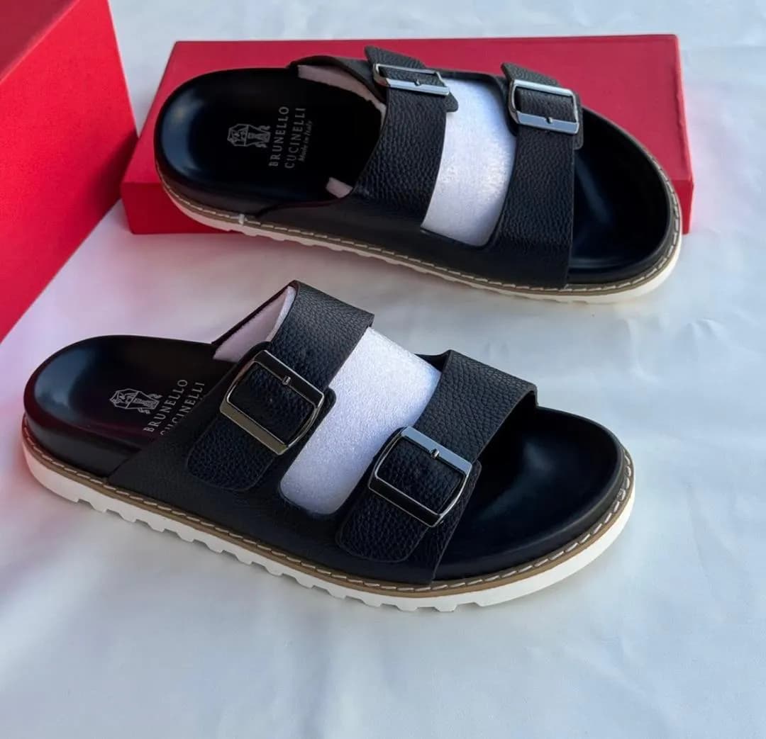 Buckle Sandal in Black 2 - side view