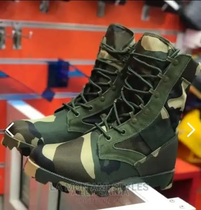 Camouflage Military Combat Boots Green
