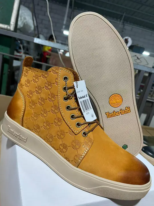 Timberland Wheat Monogram High-Top Sneakers