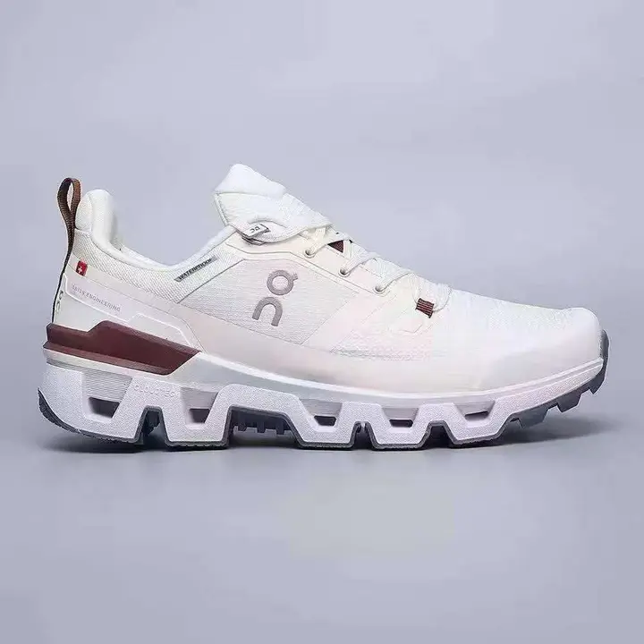 On Cloud Waterproof White Brown Sneakers