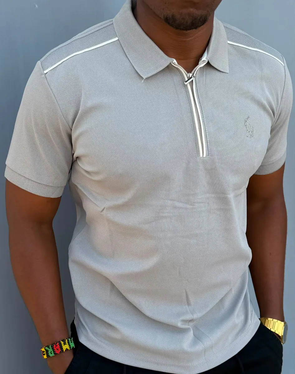 Ralph Lauren Quarter Zip Grey Polo