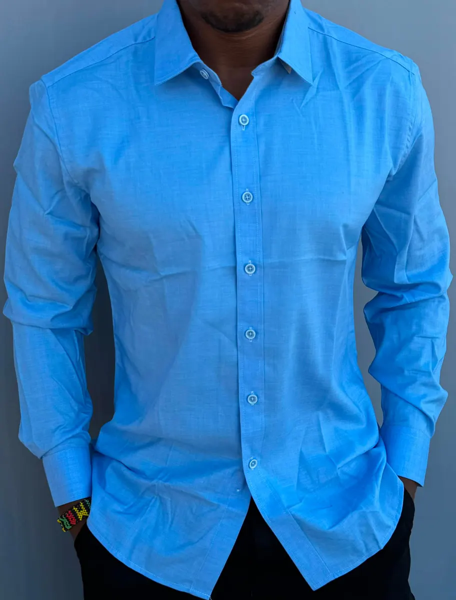 Sky Blue Long-Sleeved Shirt