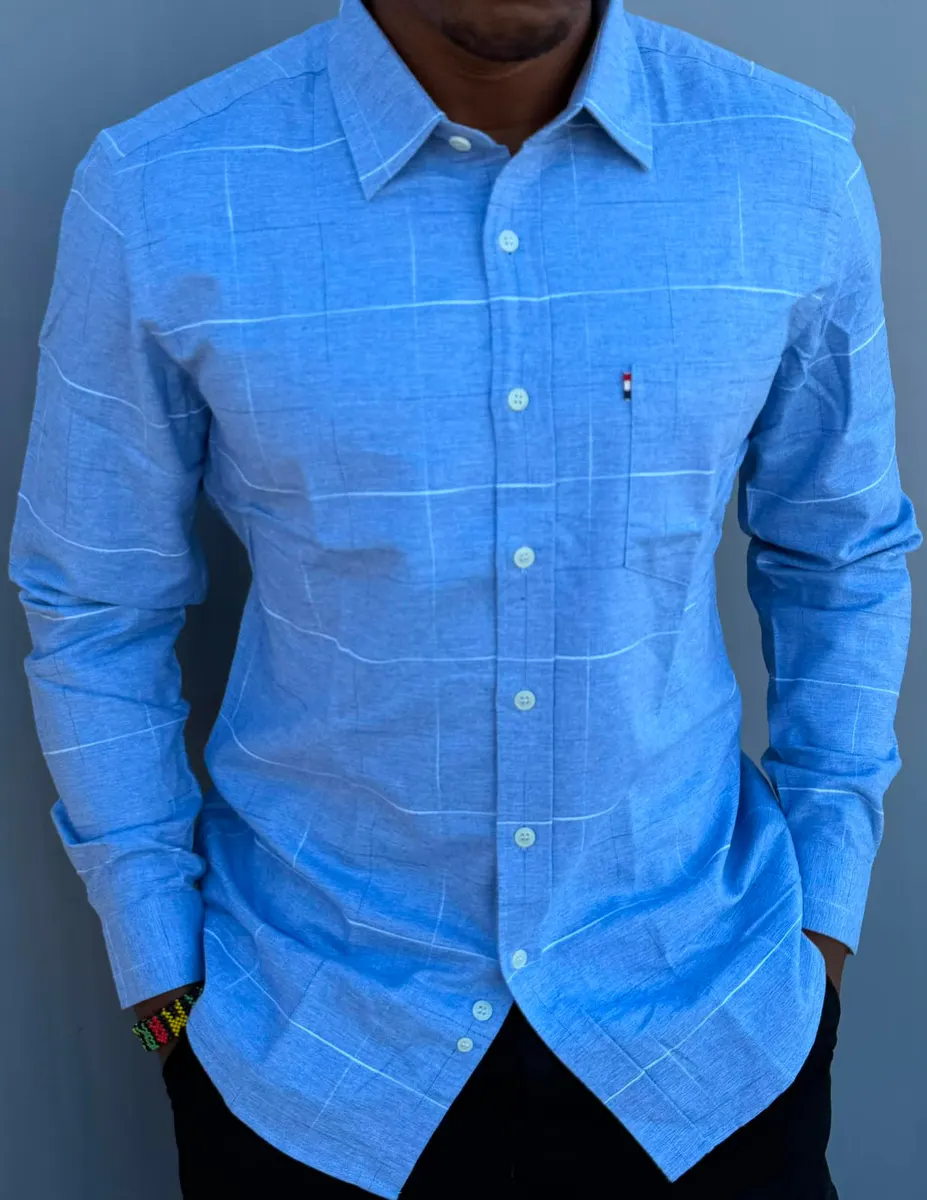 Blue Checked Long Sleeved Shirt