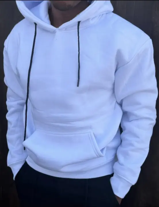Minimalist White Pullover Hoodie