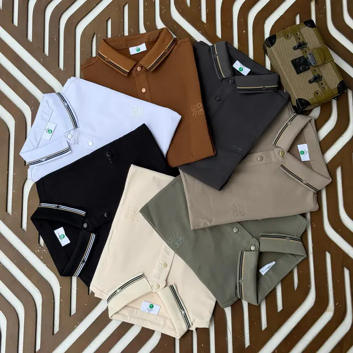 Loewe Striped Collar Polo Shirts