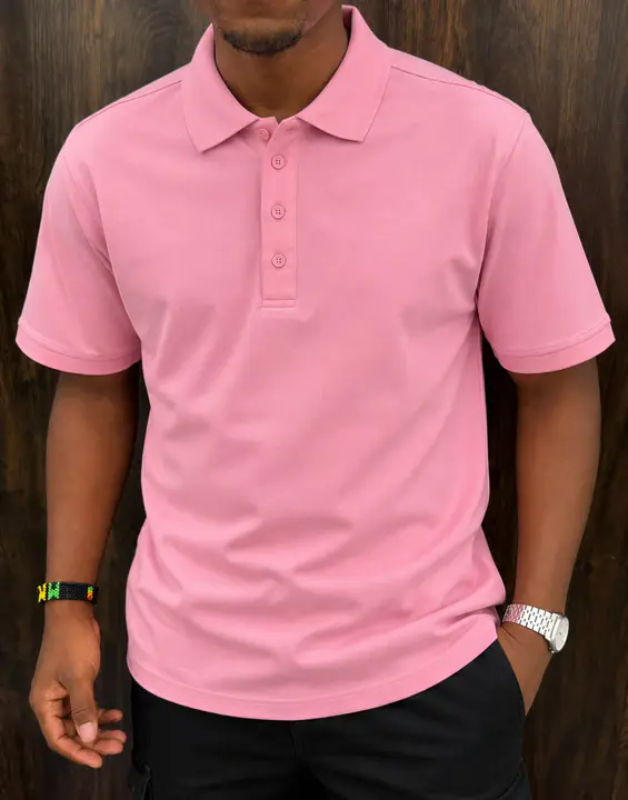 Pink Short-Sleeved Polo Shirt