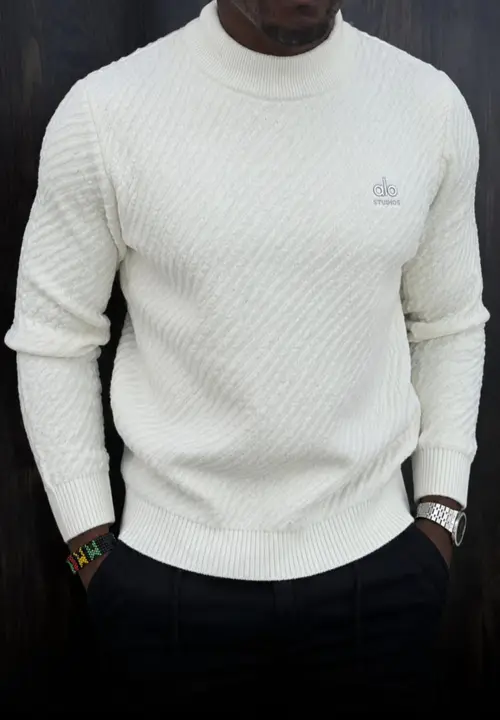 Alo Studios White Ribbed Sweater