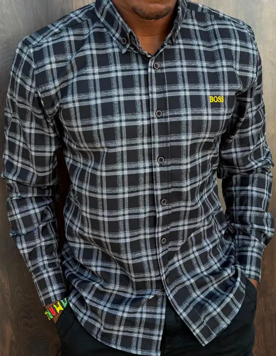 Boss Black Plaid Long-Sleeve Shirt