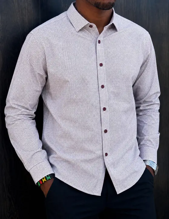 White Checkered Long-Sleeved Official Shirt