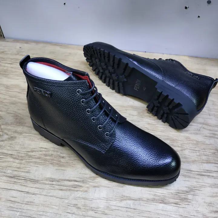 Fendi Black Leather Chukka Boots