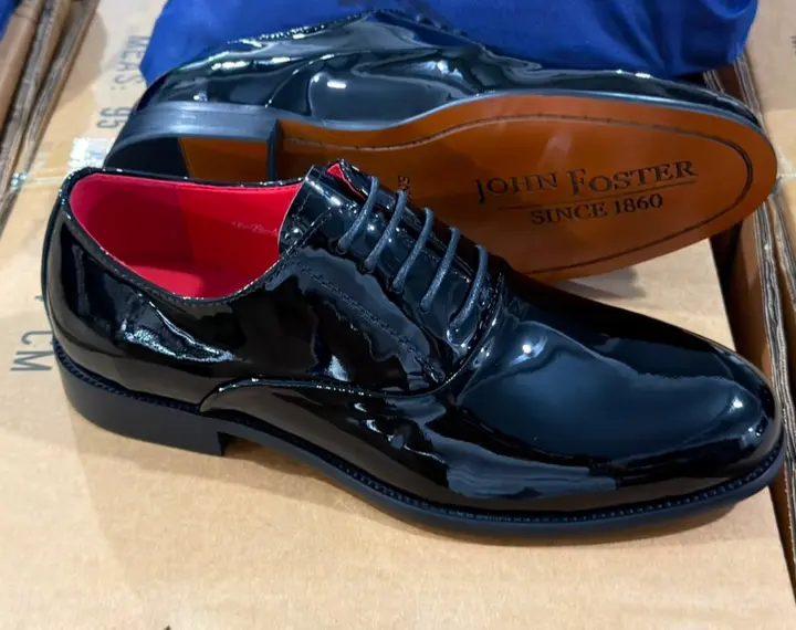 John Foster Black Patent Official Shoes