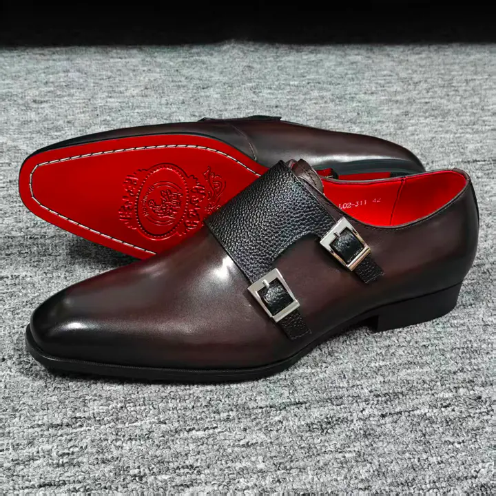 Brown Double Monk Strap Official Shoes