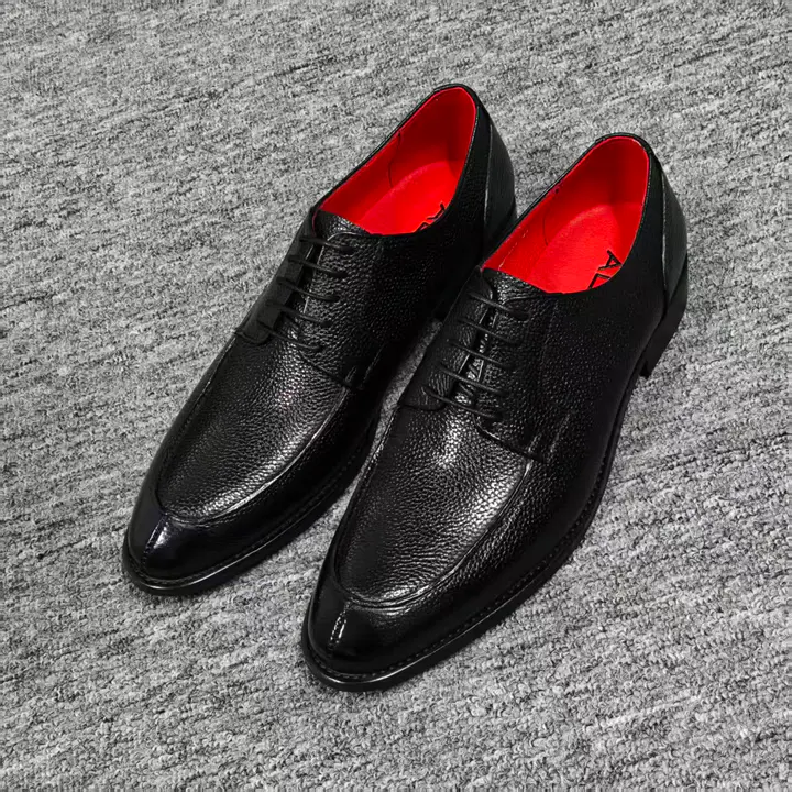 Aldo Black Pebbled Leather Official Shoes