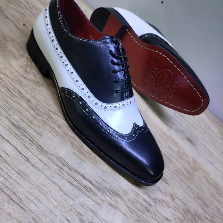 Black And White Brogue Official Shoes