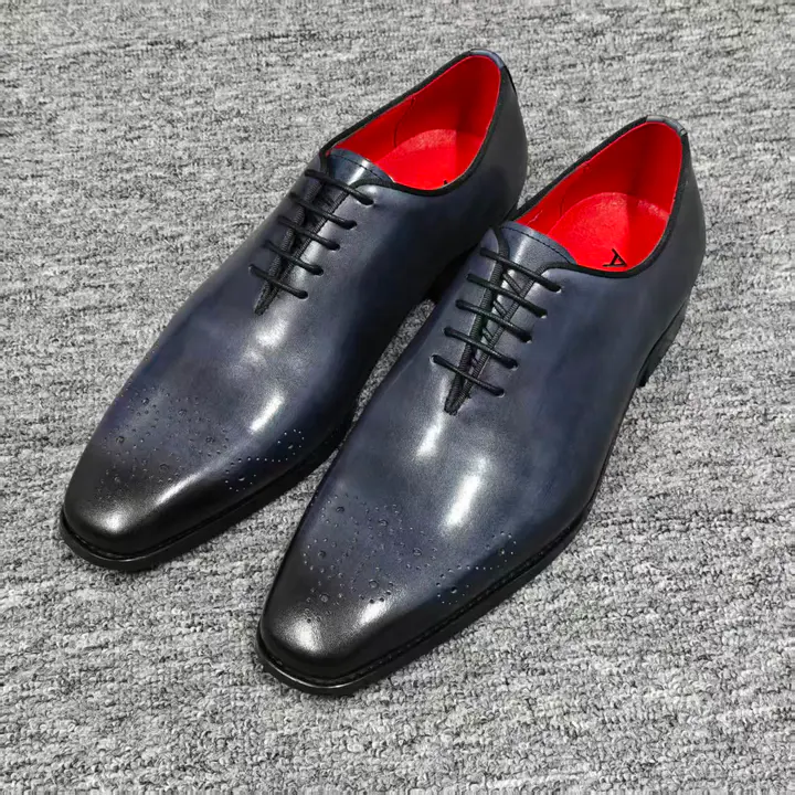 Blue Leather Oxford Official Shoes