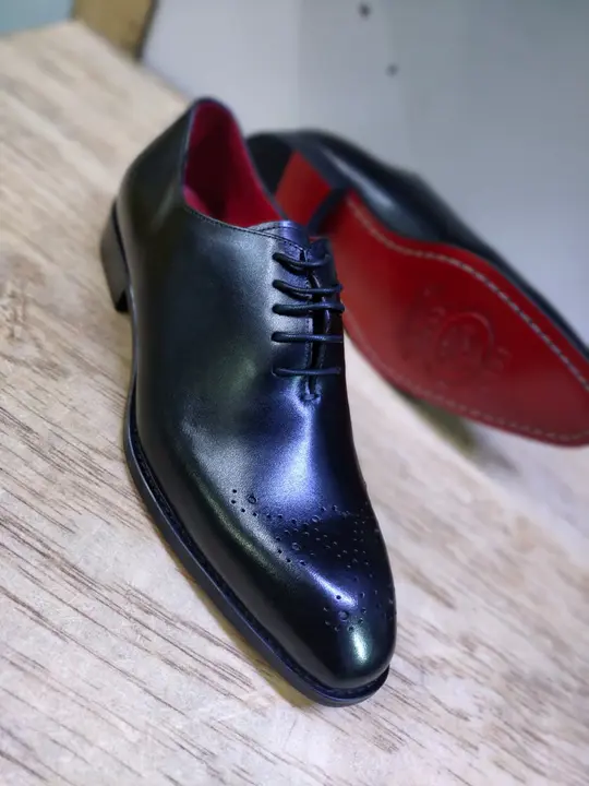 Black Leather Brogue Official Shoes