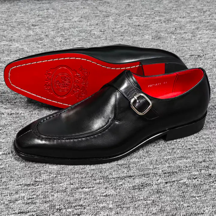 Black Single Monk Strap Official Shoes
