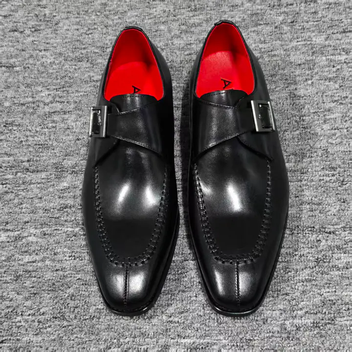 Black Single Monk Strap Official Shoes