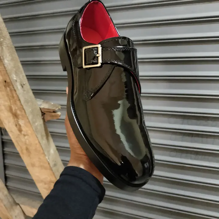 Black Patent Leather Monk Shoe