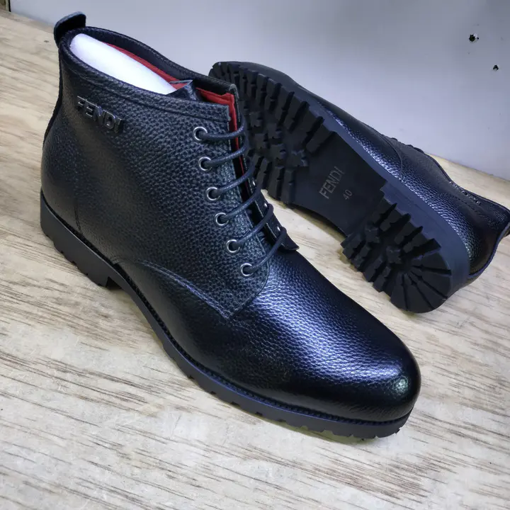 Fendi Black Leather Ankle Boots