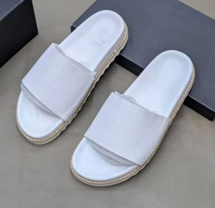 White Leather Open-Toe Sandals