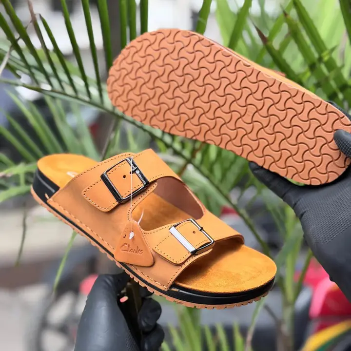 Clarks Tan Double Buckle Sandals