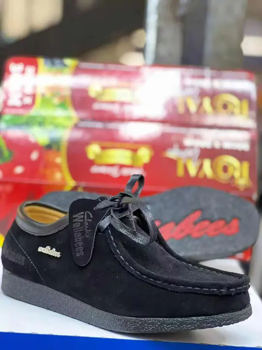 Clarks Wallabee Black Suede Shoes