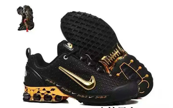 Nike Shox Black and Gold Sneakers