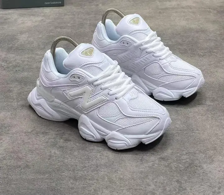 New Balance 9060 Triple White Sneakers